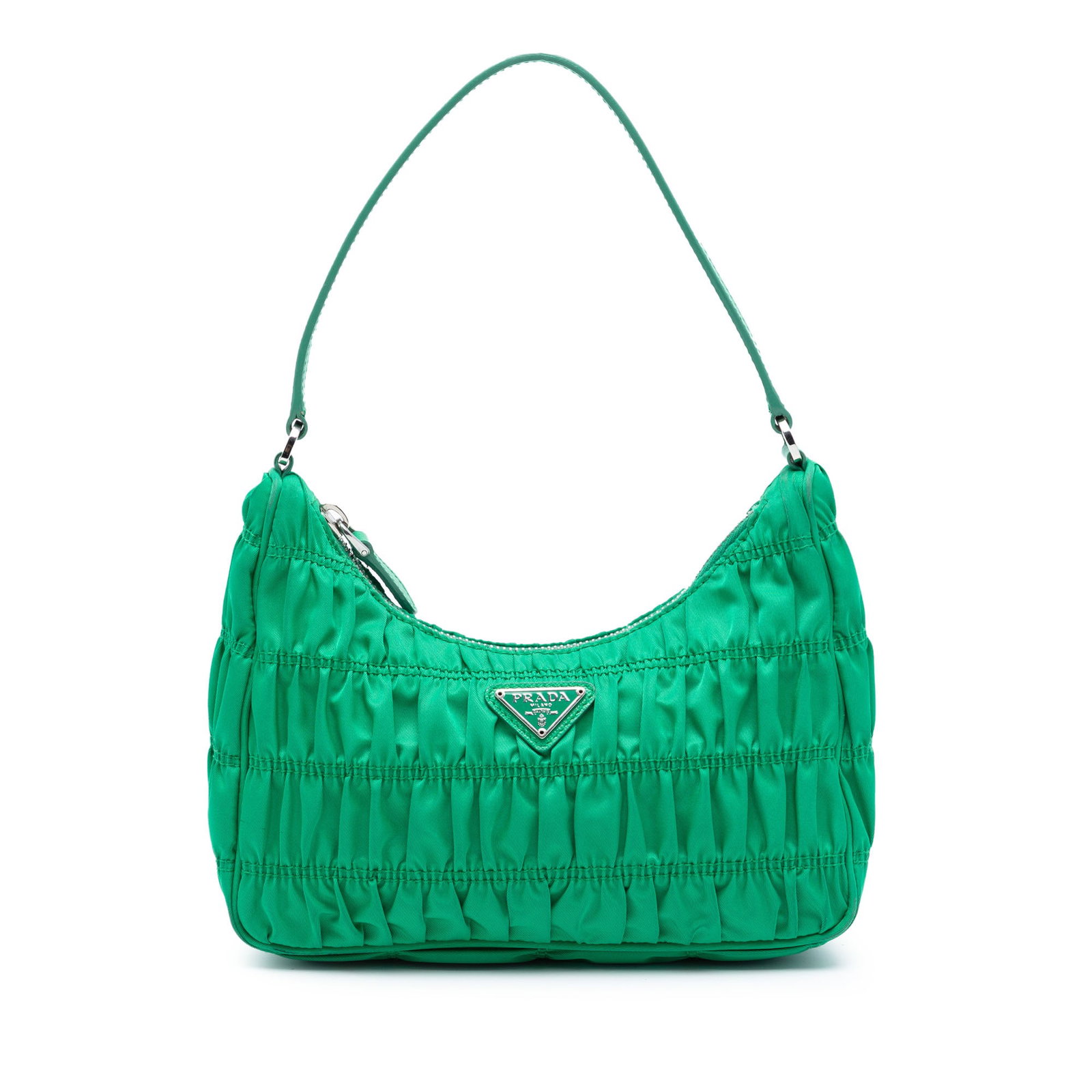 Prada Tessuto Gaufre Re Edition Green Fabric Shoulder Bag (1 of 7)