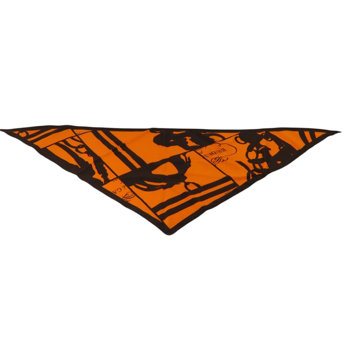 Hermes silk orange black giant triangle wrap: Hermes silk orange black giant triangle wrap This Hermes Giant Triangle Scarf is crafted from luxurious silk in a striking orange and black color combination. Designed for women, it features a classic