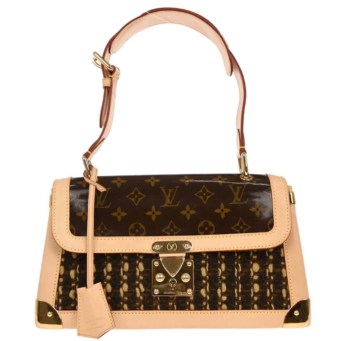 Louis Vuitton Tweed PVC Monogram Tweedy Handbag M92820 Brown: Louis Vuitton Tweed PVC Monogram Tweedy Handbag M92820 Brown This stylish Louis Vuitton Tweed PVC Monogram Tweedy Handbag is a perfect blend of luxury and practicality. Featuring a unique Monogram pat
