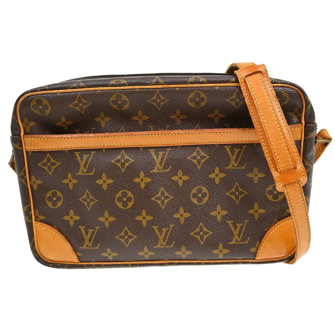 Louis Vuitton Trocadero 30 Monogram Crossbody Bag: Louis Vuitton Trocadero 30 Monogram Crossbody Bag This Louis Vuitton Trocadero 30 shoulder bag features the iconic monogram canvas exterior and a brown leather crossbody strap, making it both stylish