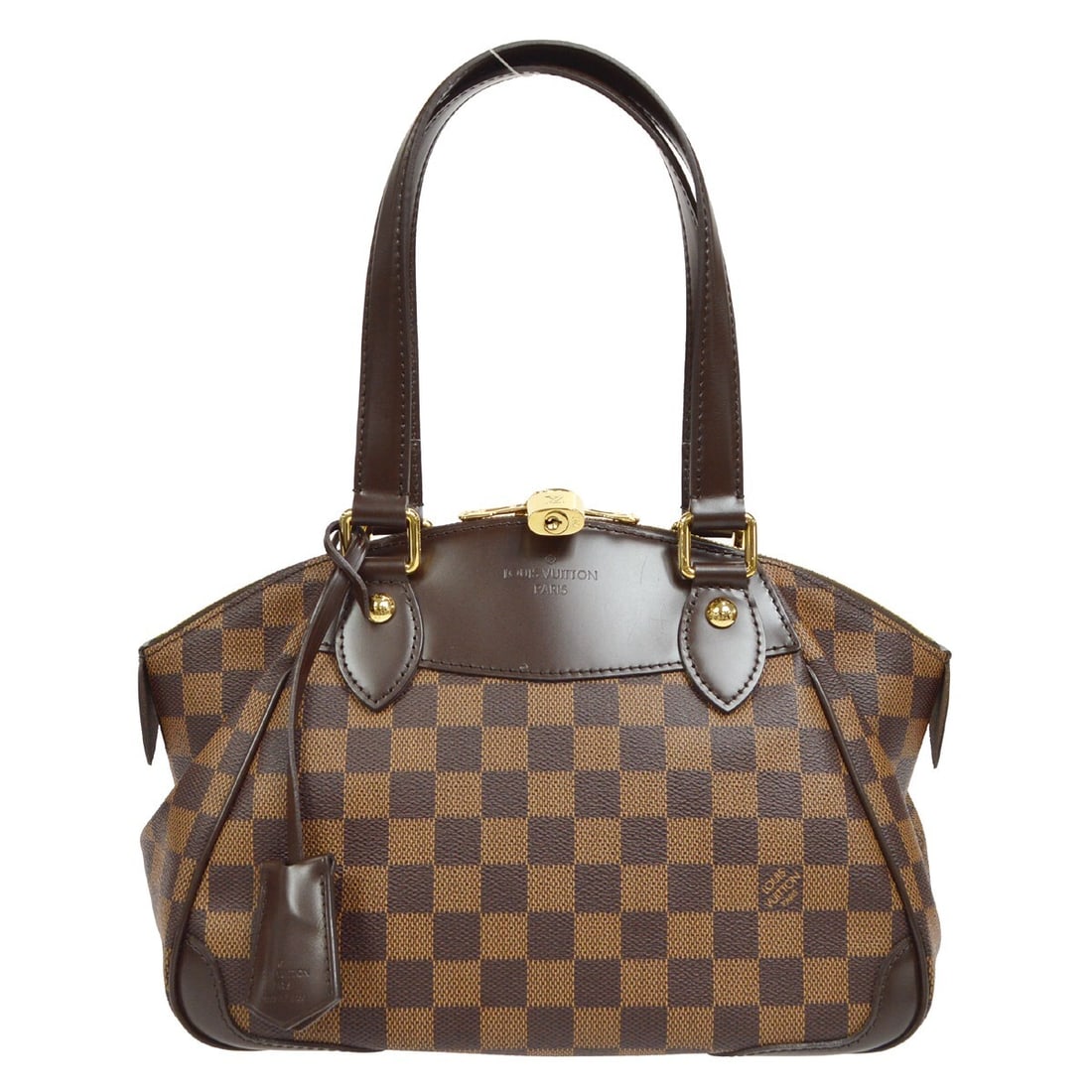 Louis Vuitton Damier Canvas Verona Brown Satchel Bag: Louis Vuitton Damier Canvas Verona Brown Satchel Bag The Louis Vuitton Verona handbag features the signature Damier canvas in brown. Designed for women, this bag is crafted in France and offers a styl