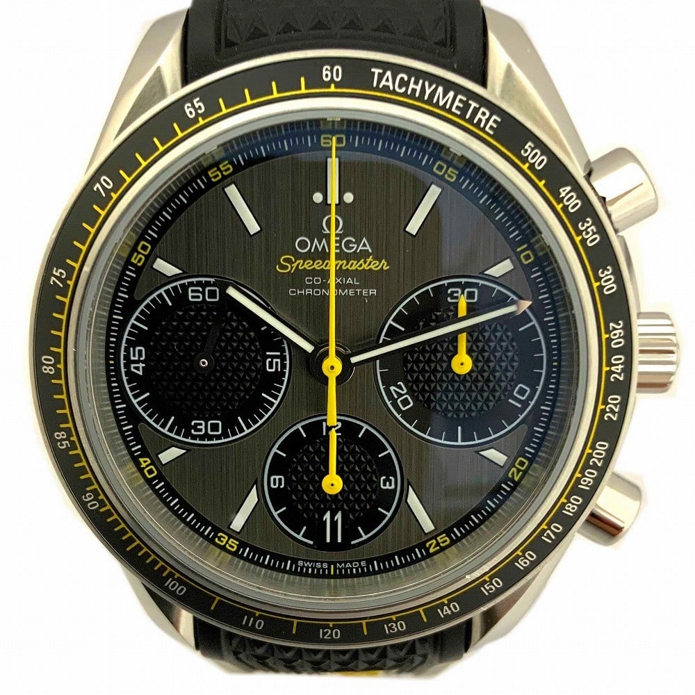 OMEGA Speedmaster Racing 326.32.40.50.06.001 Automatic Wristwatch: OMEGA Speedmaster Racing 326.32.40.50.06.001 Automatic Wristwatch The OMEGA Speedmaster Racing 326.32.40.50.06.001 is a Swiss-made men's wristwatch featuring a stainless steel case paired with a rubbe
