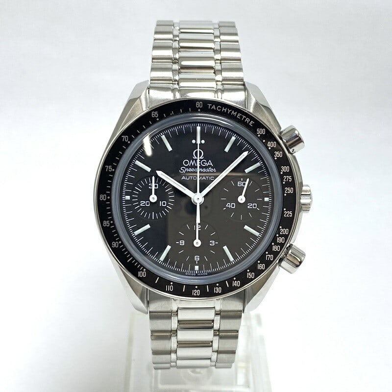 Omega Speedmaster Reduced 3539.50 Automatic Chronograph Black Dial: Omega Speedmaster Reduced 3539.50 Automatic Chronograph Black Dial This OMEGA Speedmaster Reduced 3539.50 is a men's Swiss-made wristwatch featuring a stainless steel case and bracelet. The automatic 