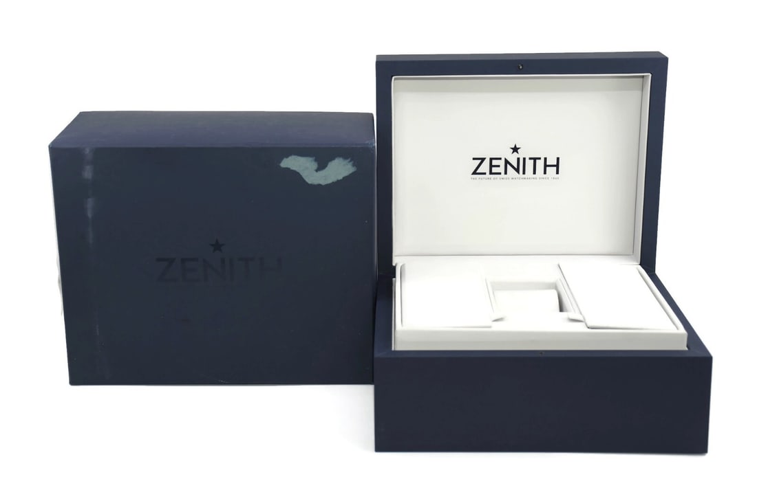 Zenith Authentic Presentation Watch Box 11 x 9 x 7 Inches: Zenith Authentic Presentation Watch Box 11 x 9 x 7 Inches This Zenith presentation box is designed for single watch storage, providing a stylish and secure way to showcase your timepiece. The box meas
