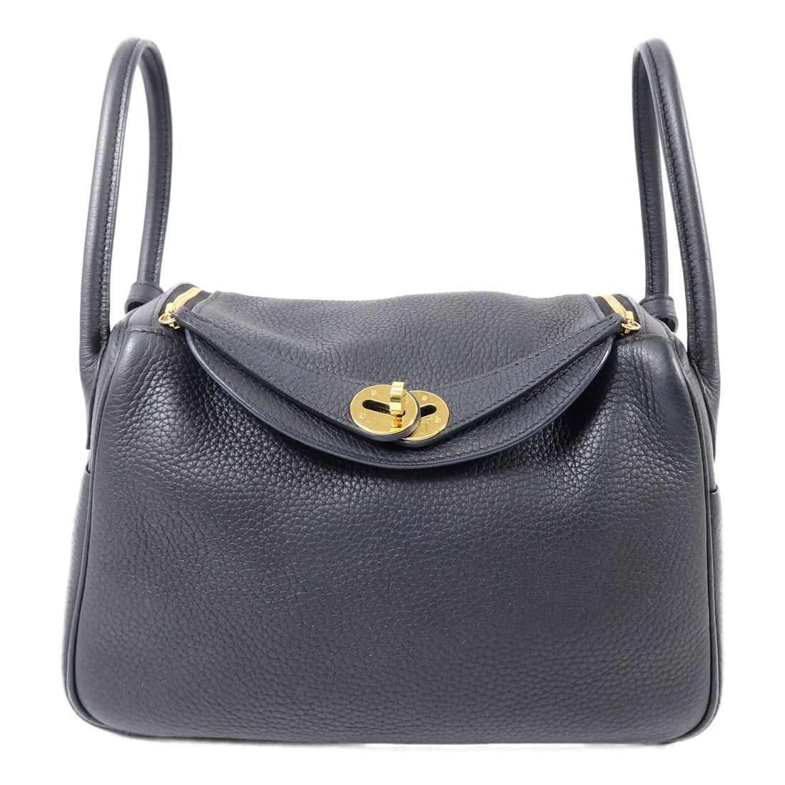 Hermes Lindy 26 Black Clemence Leather Two Way Shoulder Bag GHW (1 of 15)