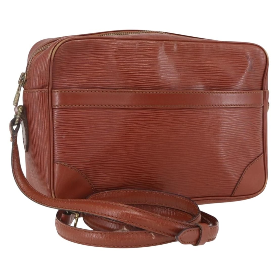 Louis Vuitton Epi Leather Trocadero 23 Brown Shoulder Bag M52313 France: Louis Vuitton Epi Leather Trocadero 23 Brown Shoulder Bag M52313 France This is a Louis Vuitton Epi Trocadero 23 shoulder bag in brown, crafted from signature Epi leather. The bag features an adjustab