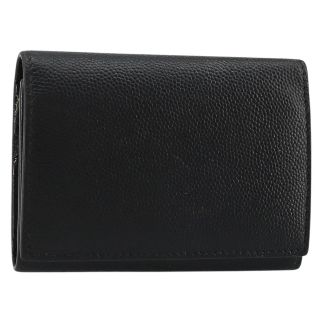 Black Leather Key Holder by Saint Laurent with Silver Tone Hardware: Black Leather Key Holder by Saint Laurent with Silver Tone Hardware This Saint Laurent key case is crafted from black leather with silver-tone accents. Designed for women, it features a compact and pr