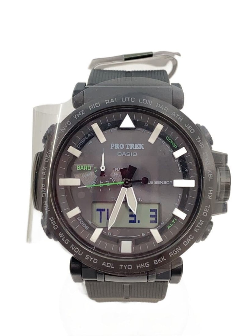 Casio Pro Trek Black Men's Wristwatch PRW-6621Y-1JF: Casio Pro Trek Black Men's Wristwatch PRW-6621Y-1JF This CASIO PRO TREK PRW-6621Y-1JF men's wristwatch features a black case and band, offering a sleek and functional design. Made in Japan, the watch 