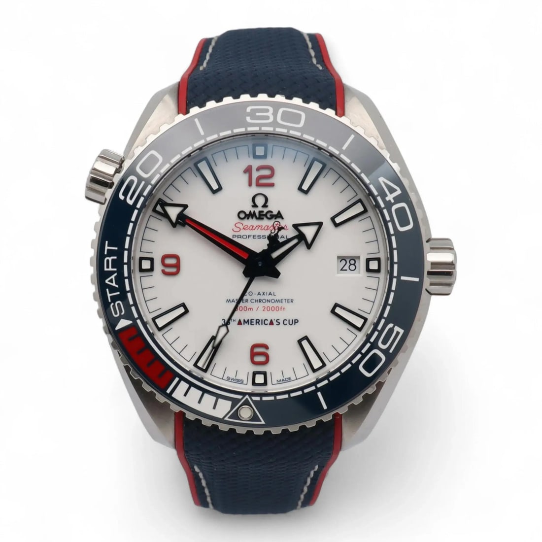 Omega Planet Ocean Americas Cup Limited Edition Diver 43.5mm Wristwatch Ref 215.32.43.21.04.001: Omega Planet Ocean Americas Cup Limited Edition Diver 43.5mm Wristwatch Ref 215.32.43.21.04.001 This Omega Seamaster Planet Ocean 600m America's Cup Limited Edition wristwatch features a stainless ste