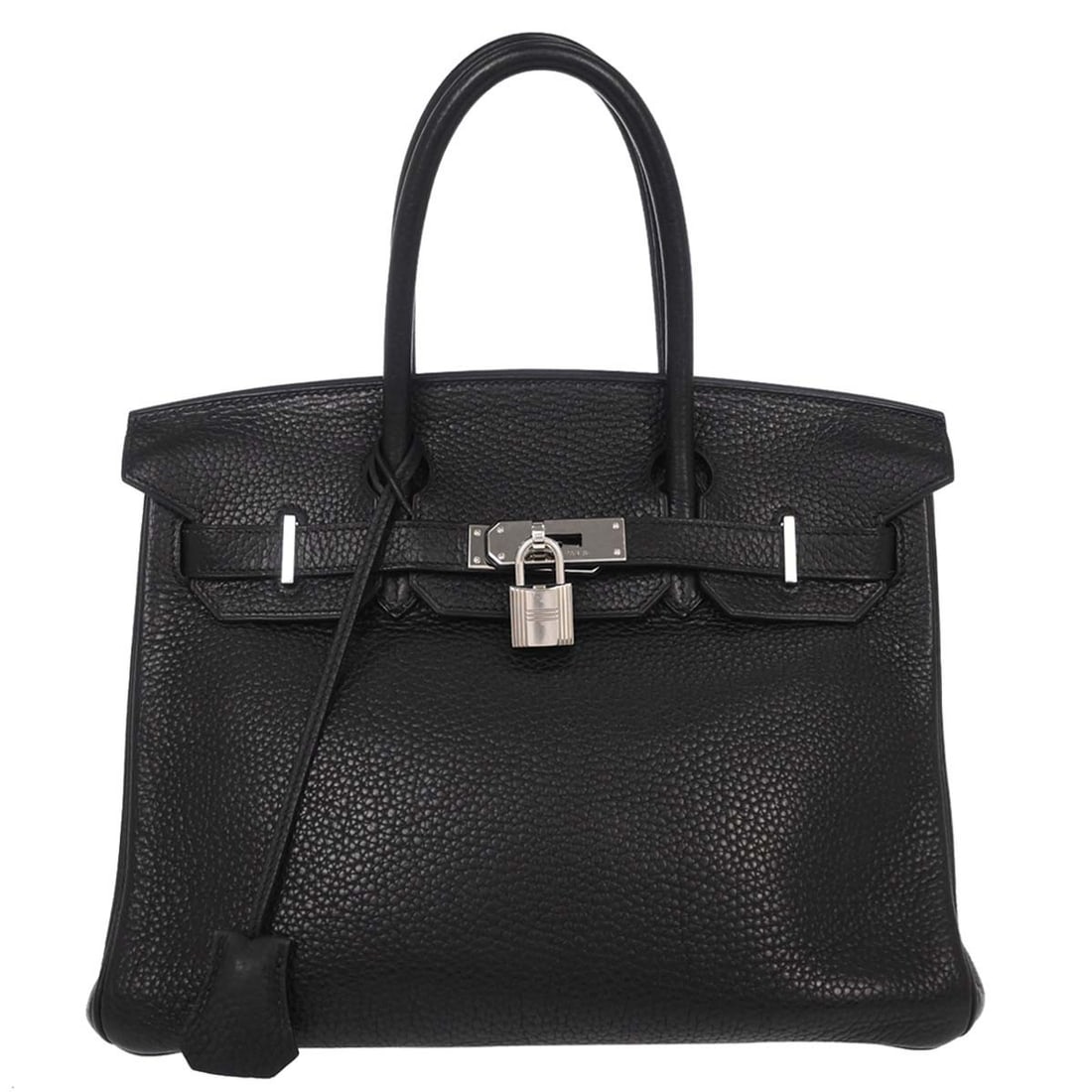 Hermes Birkin 30 Black Togo Top Handle Bag: Hermes Birkin 30 Black Togo Top Handle Bag This Hermes Birkin 30 handbag is crafted from black Togo leather and features double handles, a secure lock accent, and a medium size ideal for casual occasi