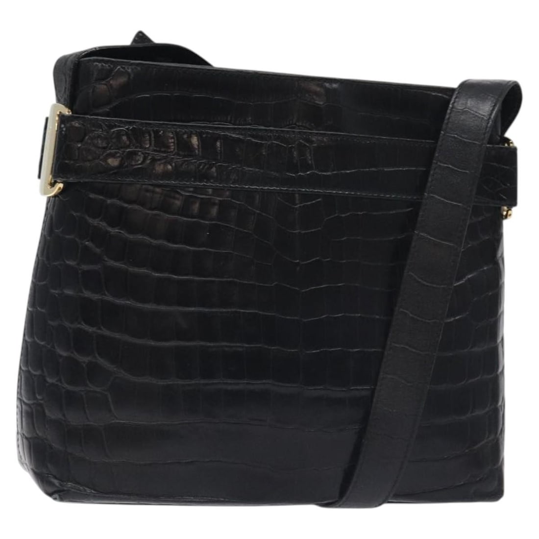 Black Leather Vara Shoulder Bag by Salvatore Ferragamo: Black Leather Vara Shoulder Bag by Salvatore Ferragamo This Salvatore Ferragamo Vara shoulder bag is crafted from black leather and features a classic design for women. Made in Italy, the bag shows si