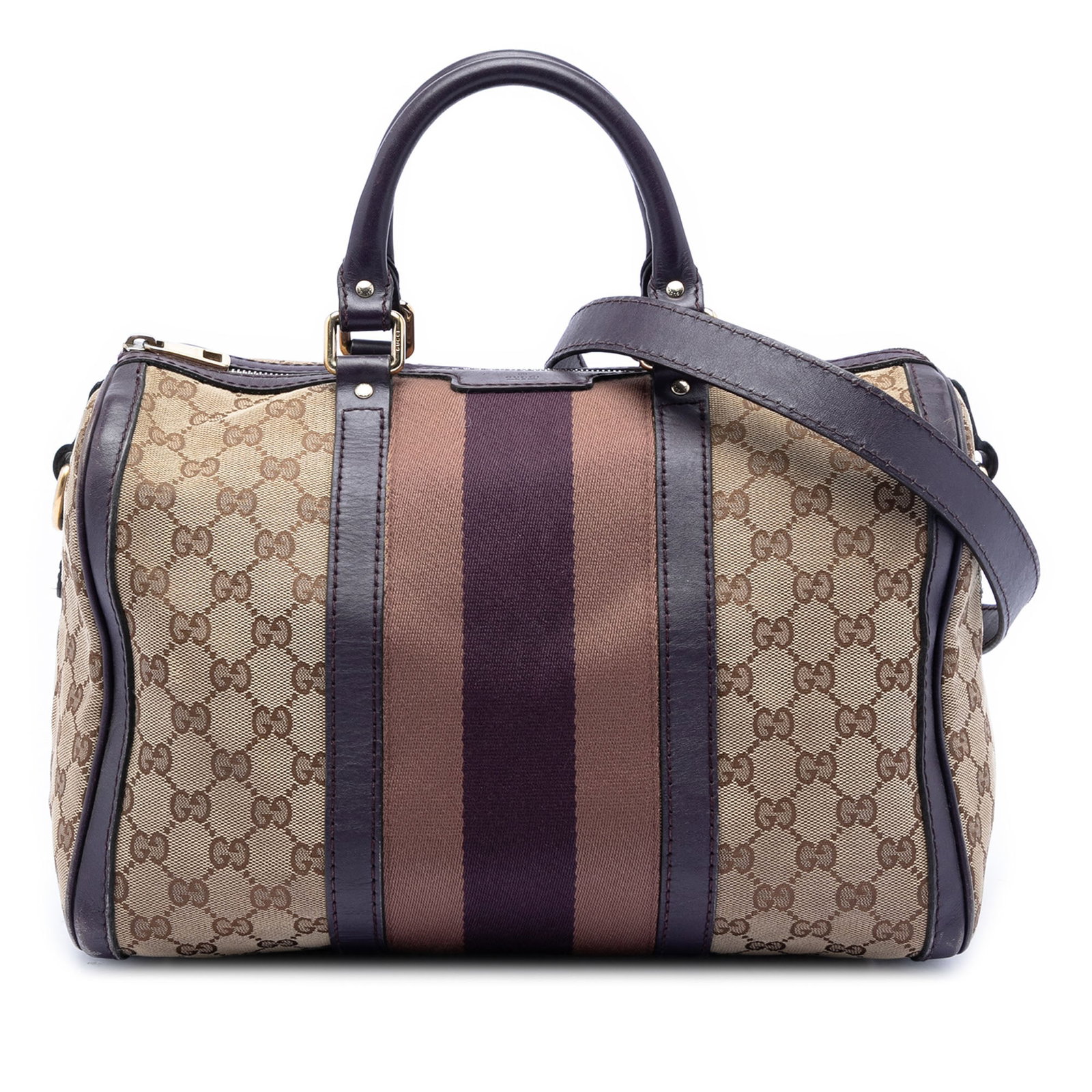 Gucci Joy Boston Satchel Medium GG Canvas with Web and Leather Trim (1 of 7)