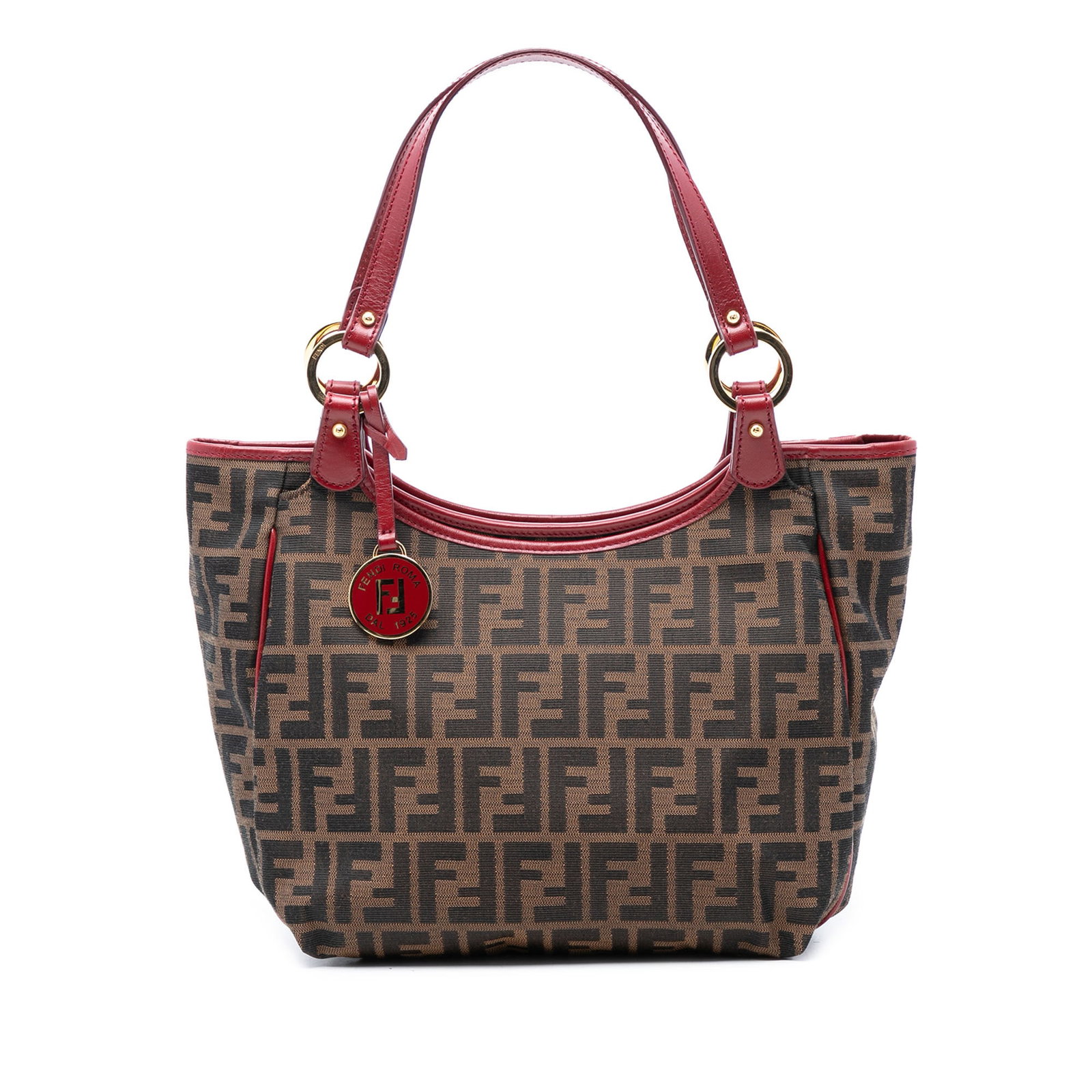 Fendi Chef Tote Bag Zucca Canvas with Leather Trim: Fendi Chef Tote Bag Zucca Canvas with Leather Trim This Fendi Zucca Canvas Chef Tote features a canvas body with leather trim, flat leather handles, a top zip closure, open compartments, and an interi