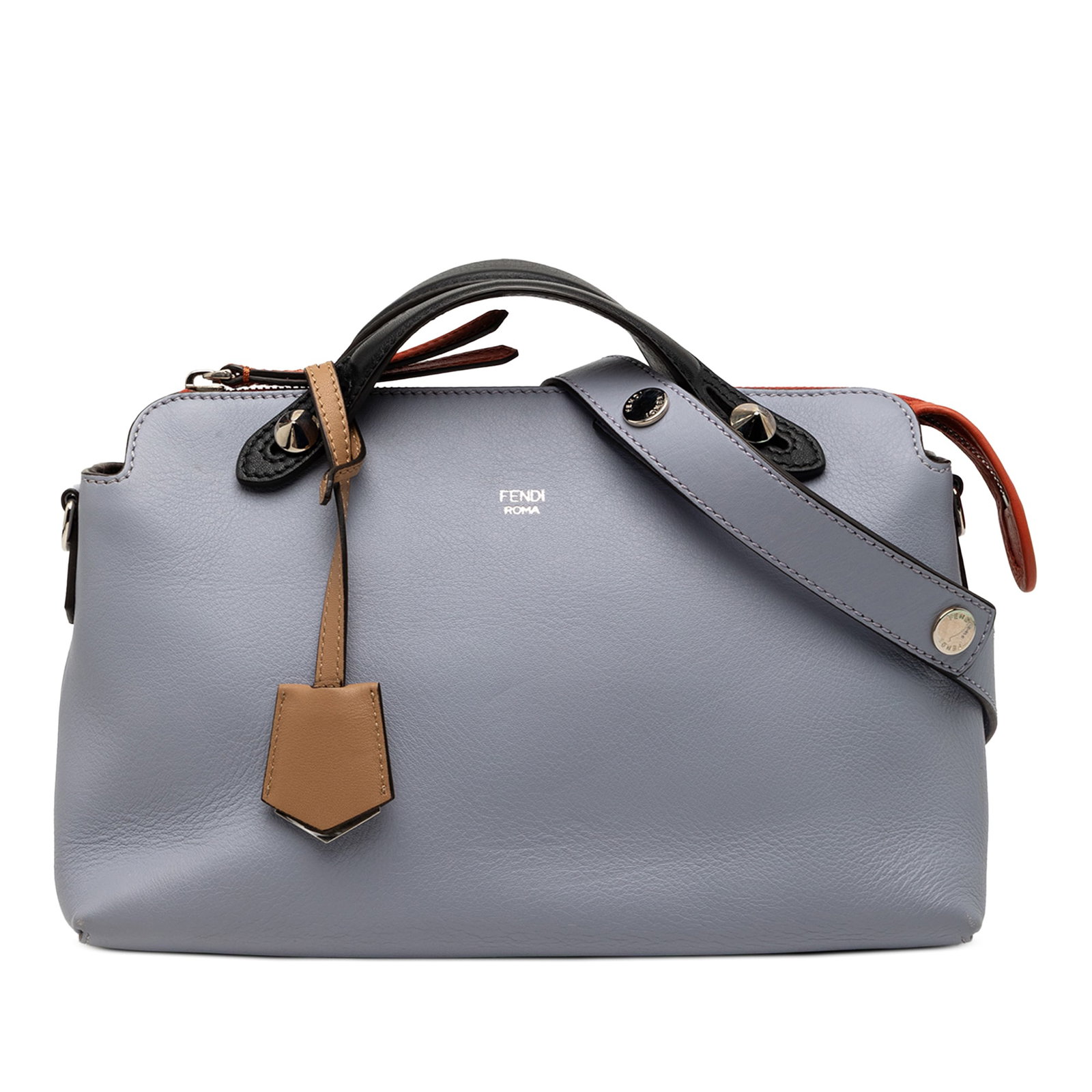 Fendi By The Way Medium Leather Tricolor Satchel with Shoulder Strap: Fendi By The Way Medium Leather Tricolor Satchel with Shoulder Strap This Fendi Medium Tricolor Leather By The Way Satchel features a leather body in a striking tricolor design. It includes flat leath