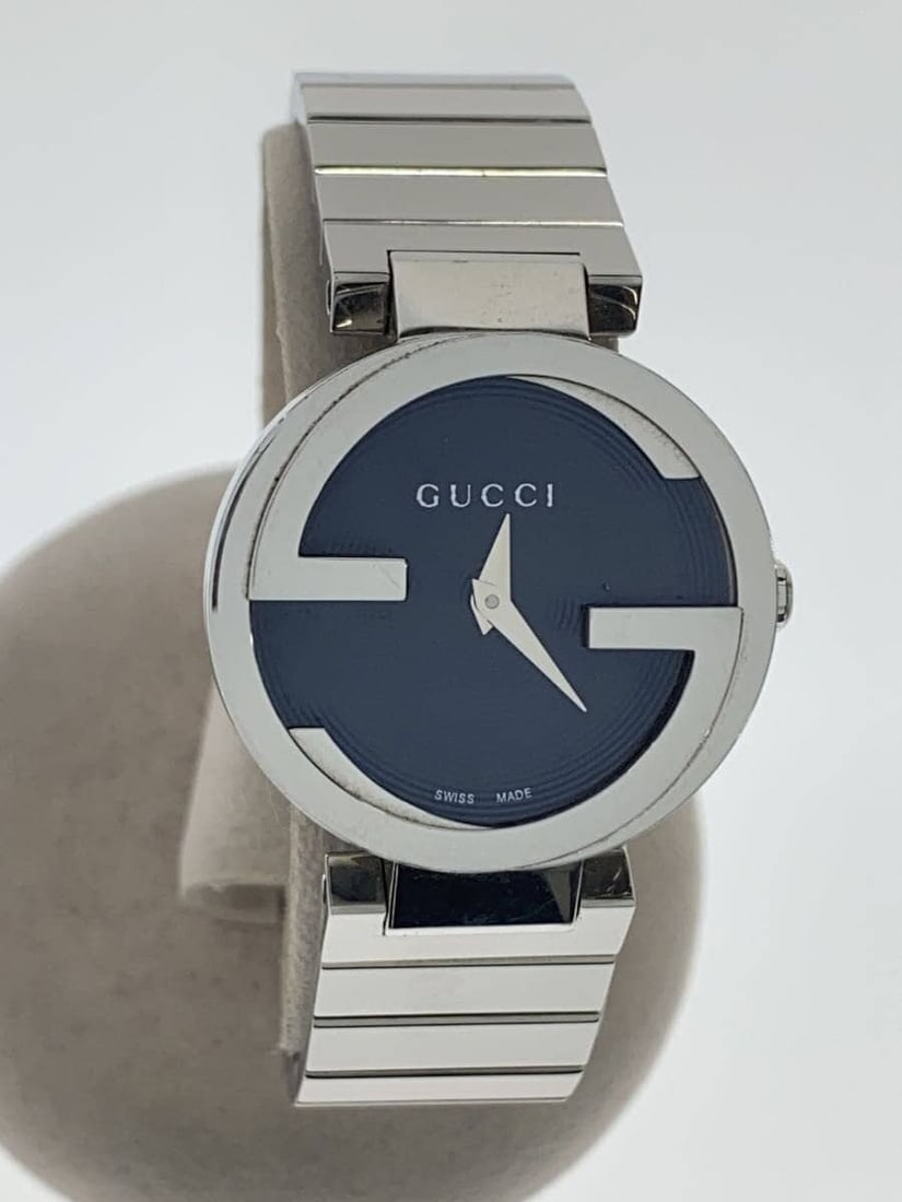 Gucci Interlocking Quartz Black Stainless Steel Men's Wristwatch (1 of 6)