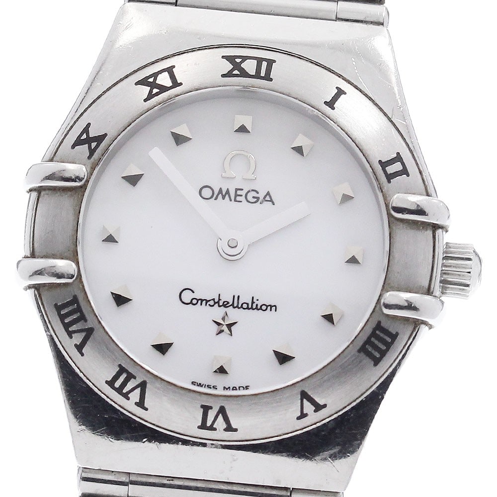 Omega Constellation Mini My Choice Quartz Steel Womens Watch 1561.71: Omega Constellation Mini My Choice Quartz Steel Womens Watch 1561.71 This OMEGA Constellation Mini My Choice women's wristwatch features a stainless steel case and bracelet with a white mother-of-pear