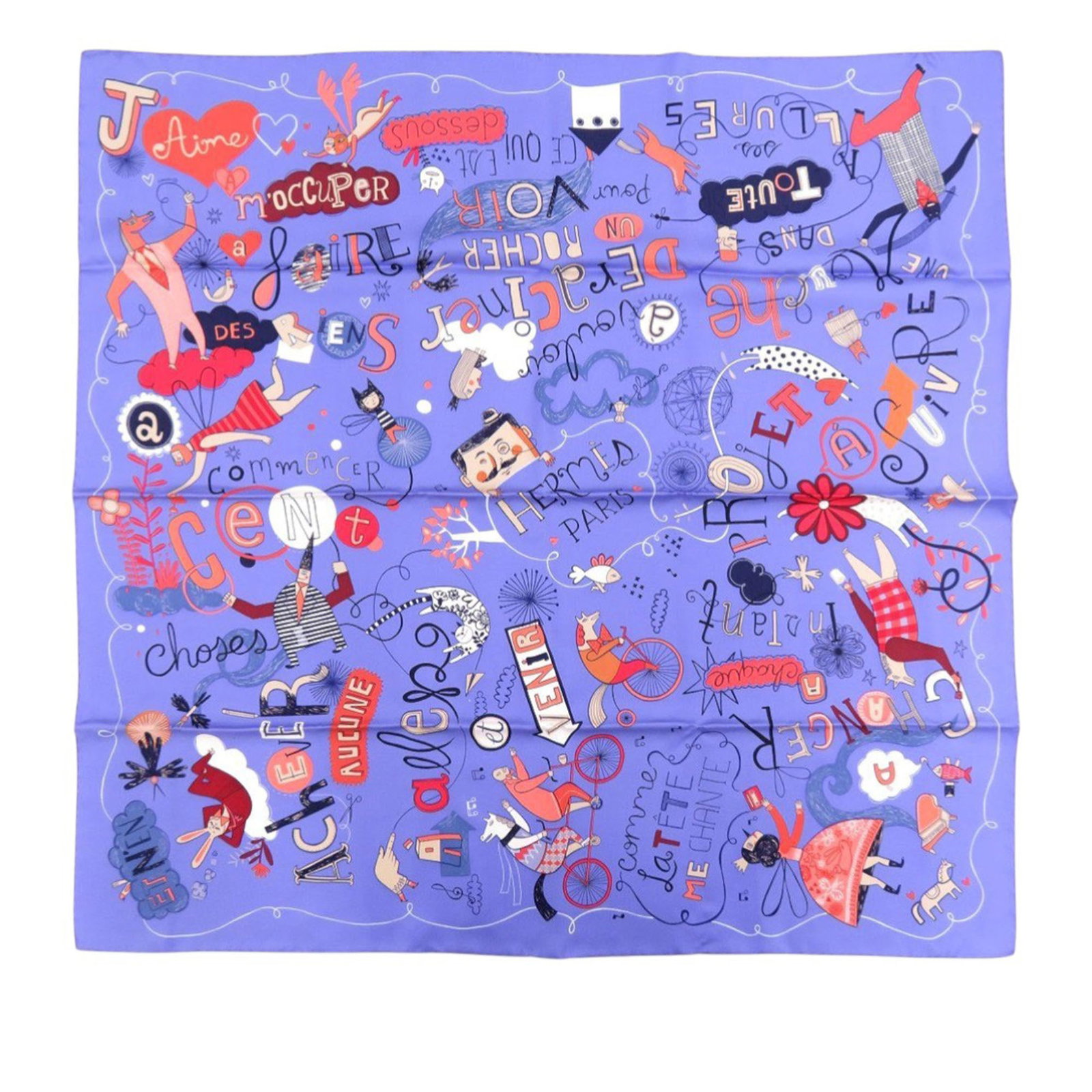Les Confessions Purple Silk Scarf by Hermes 90cm: Les Confessions Purple Silk Scarf by Hermes 90cm This Hermes Les Confessions scarf showcases the iconic Les Confessions print on luxurious 100% silk. Featuring a sophisticated purple color, this acces