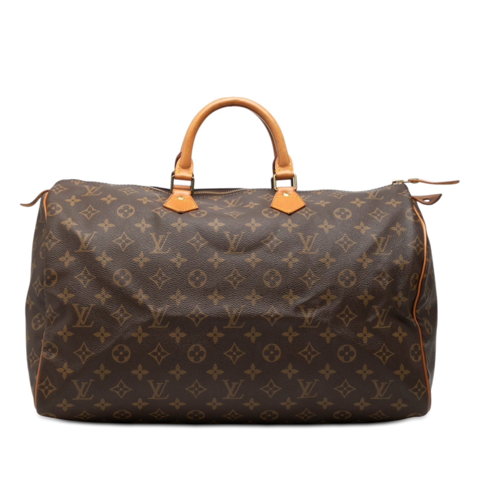 Louis Vuitton Speedy 40 Monogram Canvas Bag: Louis Vuitton Speedy 40 Monogram Canvas Bag This Louis Vuitton Monogram Speedy 40 features the brand's iconic monogram canvas with vachetta leather trim and rolled vachetta leather handles. It is desi