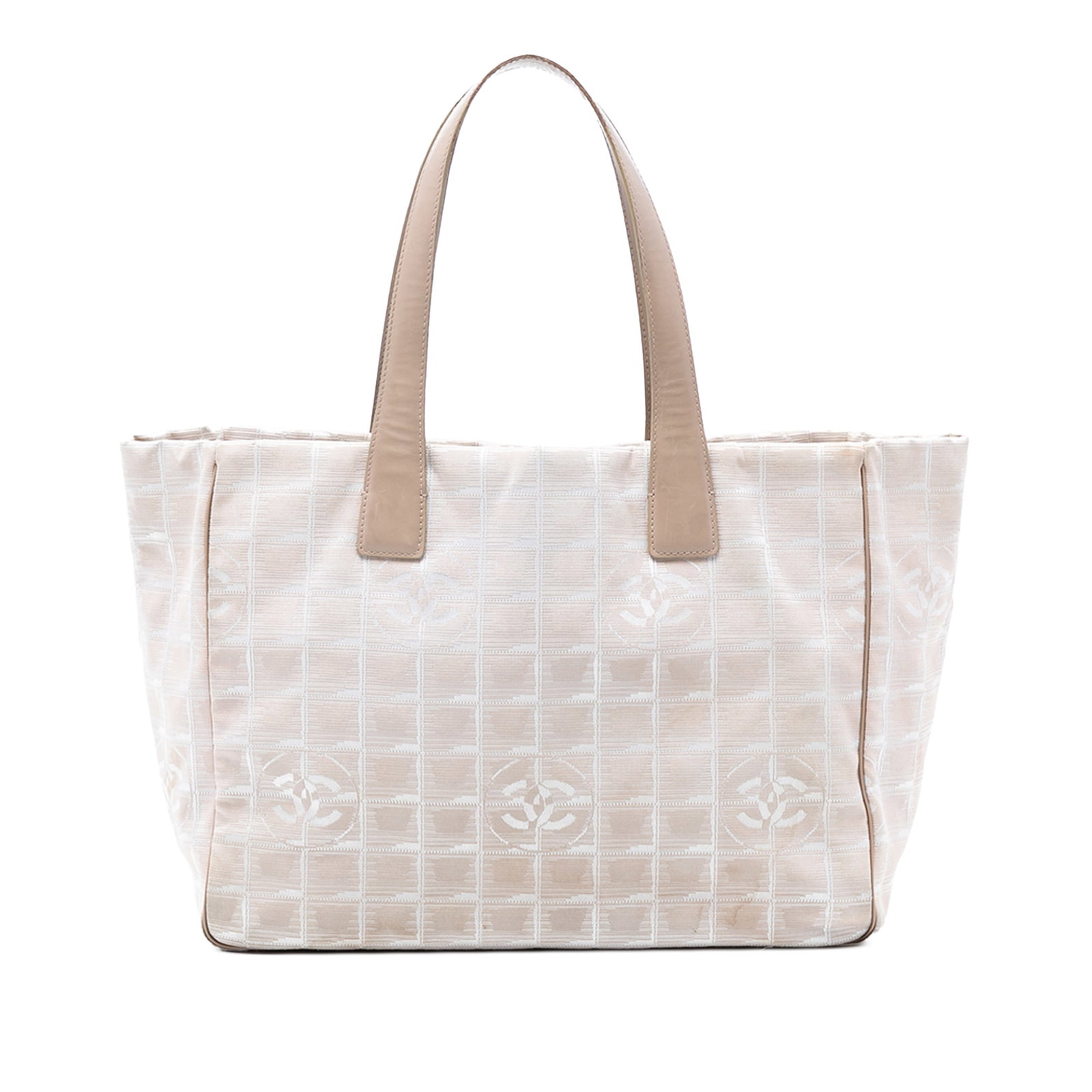Beige Chanel New Travel Line Tote with Leather Trim and Nylon Body (1 of 7)