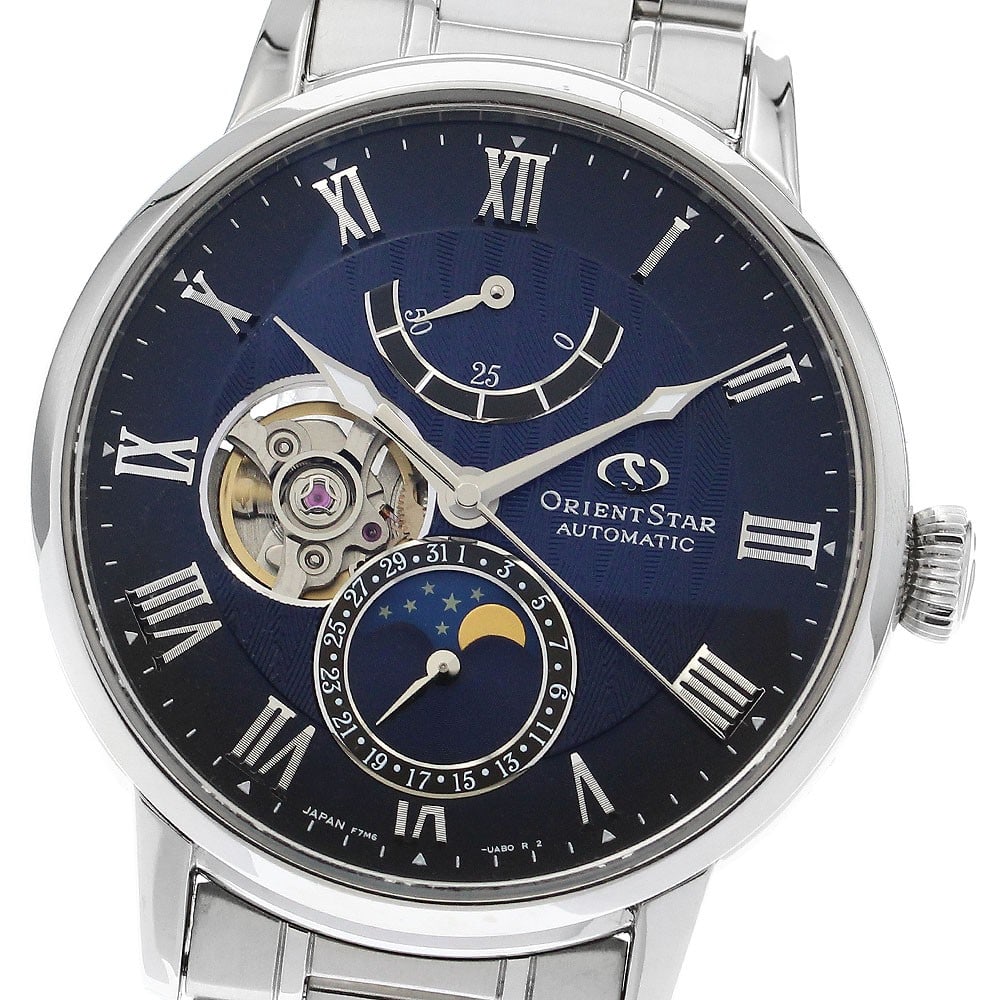 Orient Star Moon Phase Automatic Stainless Steel Men's Wristwatch (1 of 7)