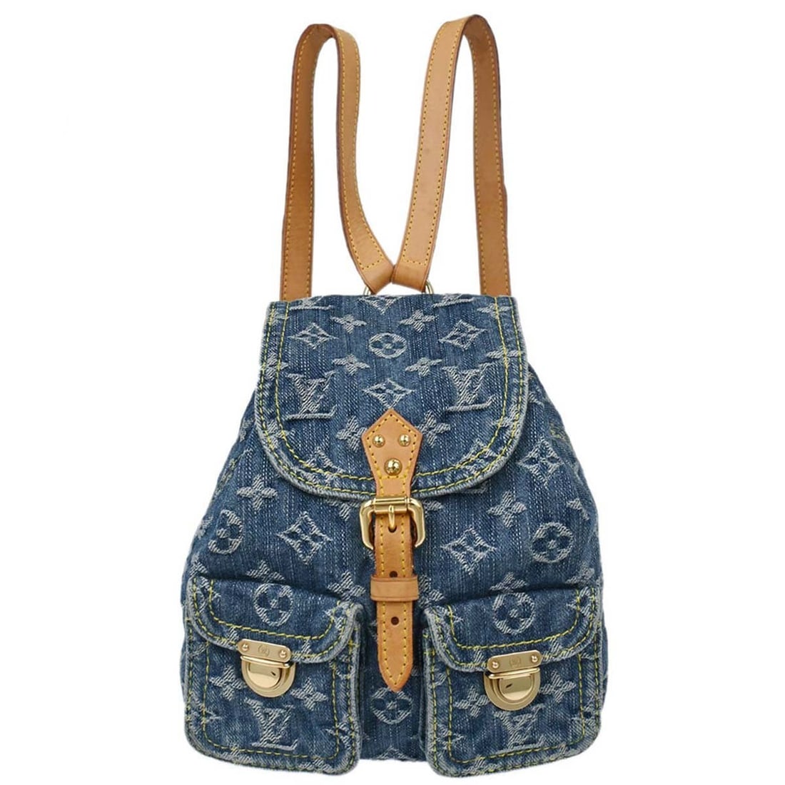 Louis Vuitton Sac a Dos PM Blue Denim Backpack: Louis Vuitton Sac a Dos PM Blue Denim Backpack This Louis Vuitton Sac a Dos PM backpack features the iconic blue monogram denim exterior, accented with the signature logo. Designed for casual occasion