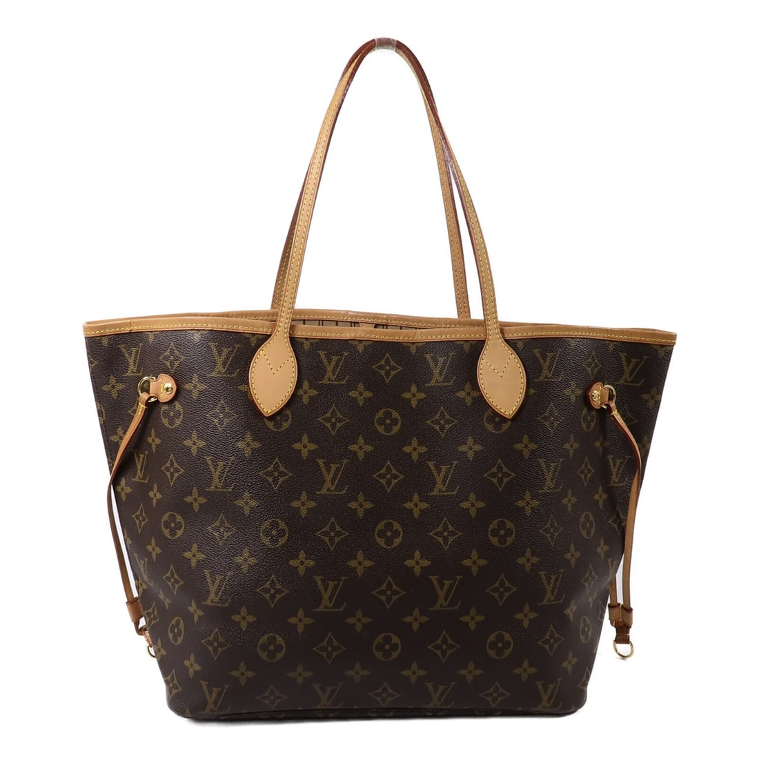 Louis Vuitton Neverfull MM Monogram Brown Tote Bag GHW: Louis Vuitton Neverfull MM Monogram Brown Tote Bag GHW This Neverfull MM tote bag features the iconic Louis Vuitton monogram pattern in brown on durable PVC coated canvas. It is designed with gold-ton