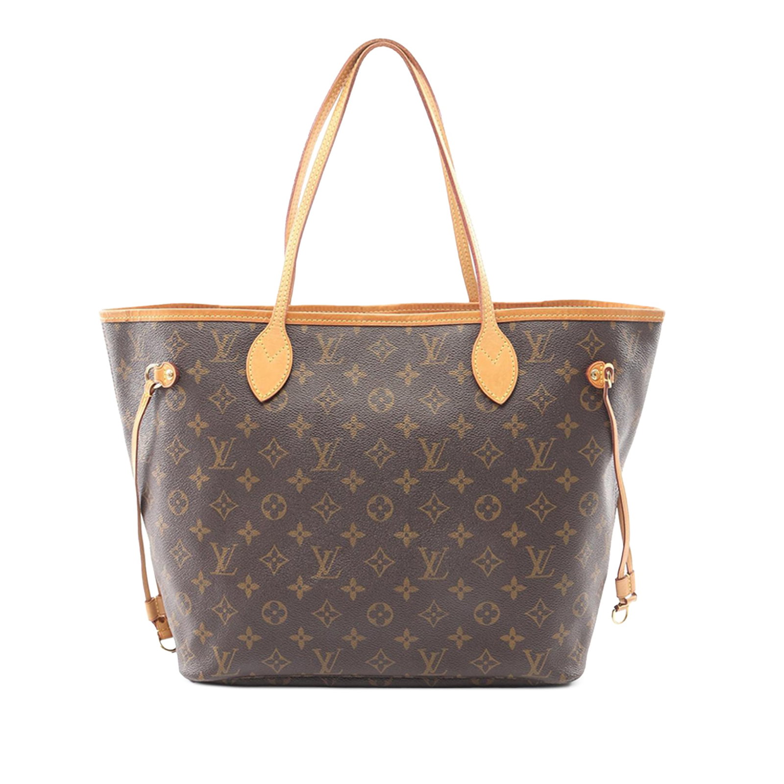 Louis Vuitton Neverfull MM Monogram Canvas Tote: Louis Vuitton Neverfull MM Monogram Canvas Tote This Louis Vuitton Monogram Neverfull MM features the signature monogram canvas body with flat leather handles and a top lobster claw clasp closure. The
