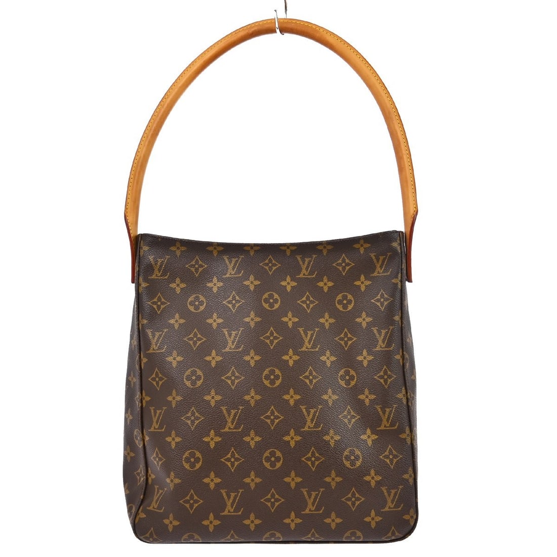 Louis Vuitton Monogram Looping GM Brown Shoulder Bag: Louis Vuitton Monogram Looping GM Brown Shoulder Bag This Louis Vuitton Looping GM shoulder bag features the iconic monogram pattern on brown leather, complemented by beige leather handles and a beige