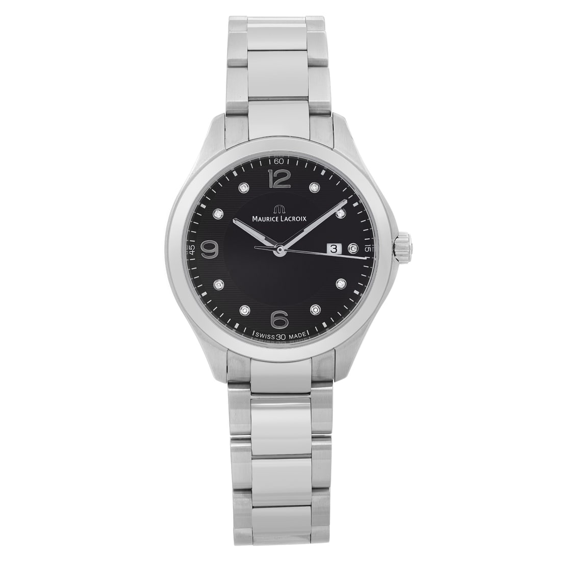 Maurice Lacroix Miros 32mm Steel Quartz Watch with Diamond Dial MI1014-SS002-350: Maurice Lacroix Miros 32mm Steel Quartz Watch with Diamond Dial MI1014-SS002-350 The Maurice Lacroix Miros 32mm Steel Diamond Dial Quartz Watch is a stylish and elegant wristwatch designed for casual 