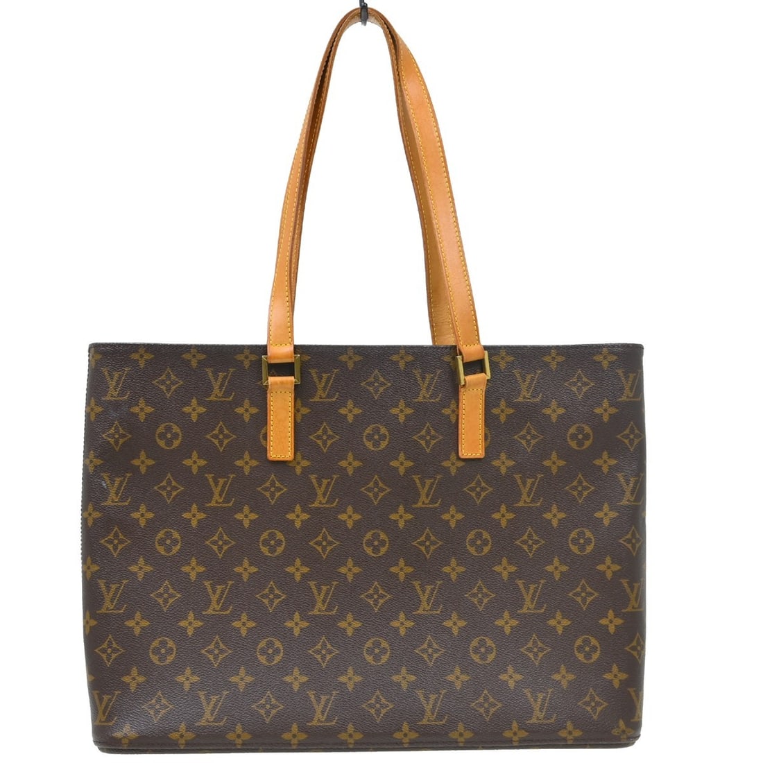 Louis Vuitton Luco Monogram Canvas Shoulder Tote M51155: Louis Vuitton Luco Monogram Canvas Shoulder Tote M51155 This Louis Vuitton Monogram Luco shoulder tote bag features the iconic monogram canvas leather exterior in brown, complemented by beige double l