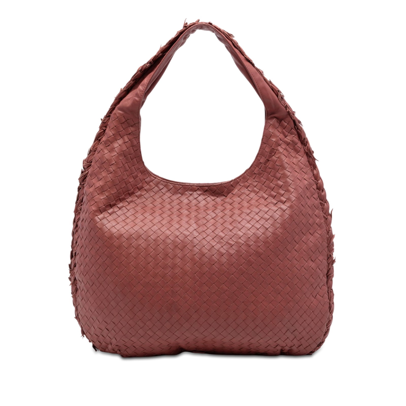 Bottega Veneta red woven leather hobo expandable bag: Bottega Veneta red woven leather hobo expandable bag This Bottega Veneta Nappa Intrecciato Expandable Hobo bag showcases the brand's signature woven leather design in red. It features a flat handle, a