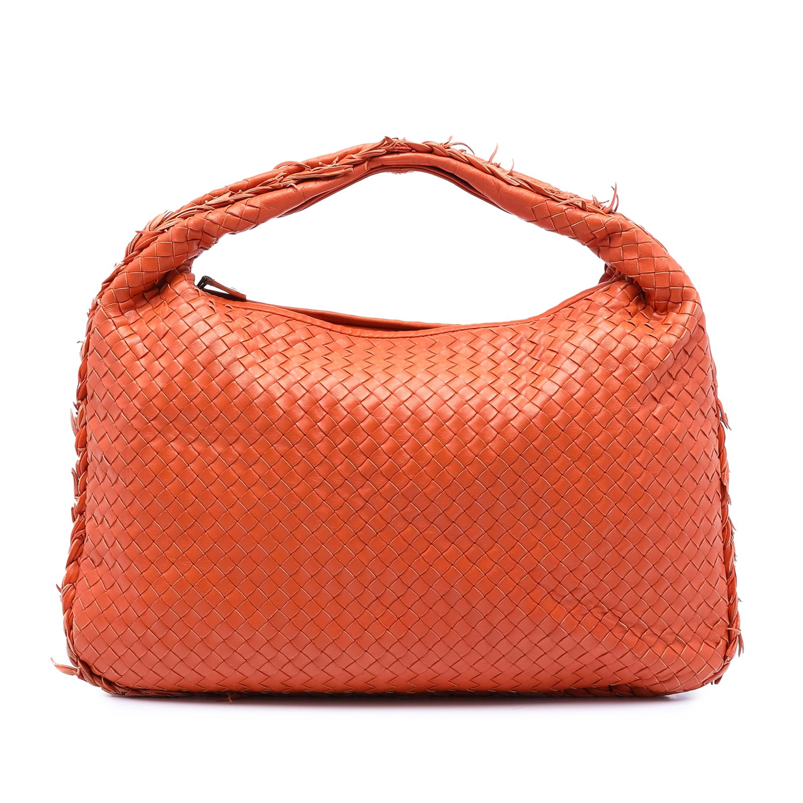 Bottega Veneta Fuzzy Intrecciato Medium Nappa Leather Orange Hobo Bag (1 of 7)