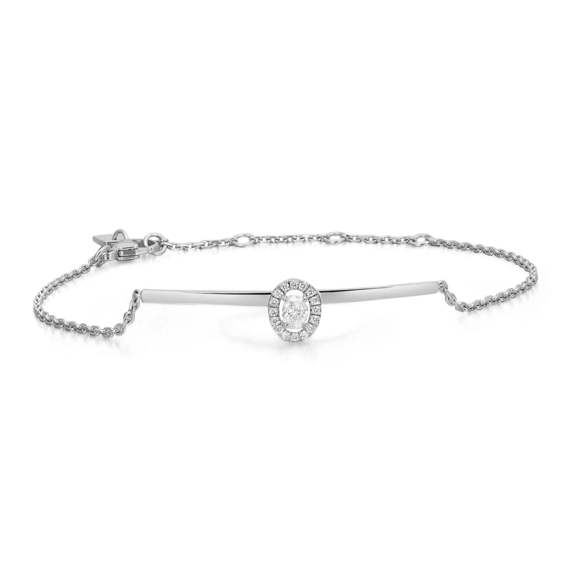 Messika Glam'Azone 0.25ct Diamond Chain Bracelet 18K White Gold: Messika Glam'Azone 0.25ct Diamond Chain Bracelet 18K White Gold Elevate your style with this exquisite Messika Glam'Azone diamond chain bracelet, a stunning piece crafted from highly polished 18K whit