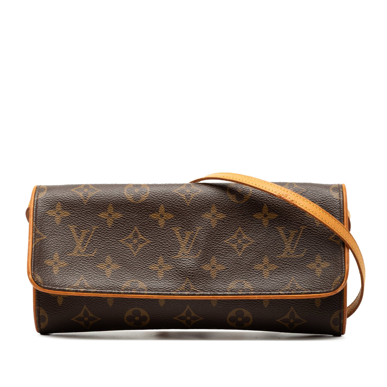 Louis Vuitton Monogram canvas Pochette Twin GM bag: Louis Vuitton Monogram canvas Pochette Twin GM bag The Louis Vuitton Monogram Pochette Twin GM is crafted with the brand's signature monogram canvas and features a flat vachetta leather strap. It is d