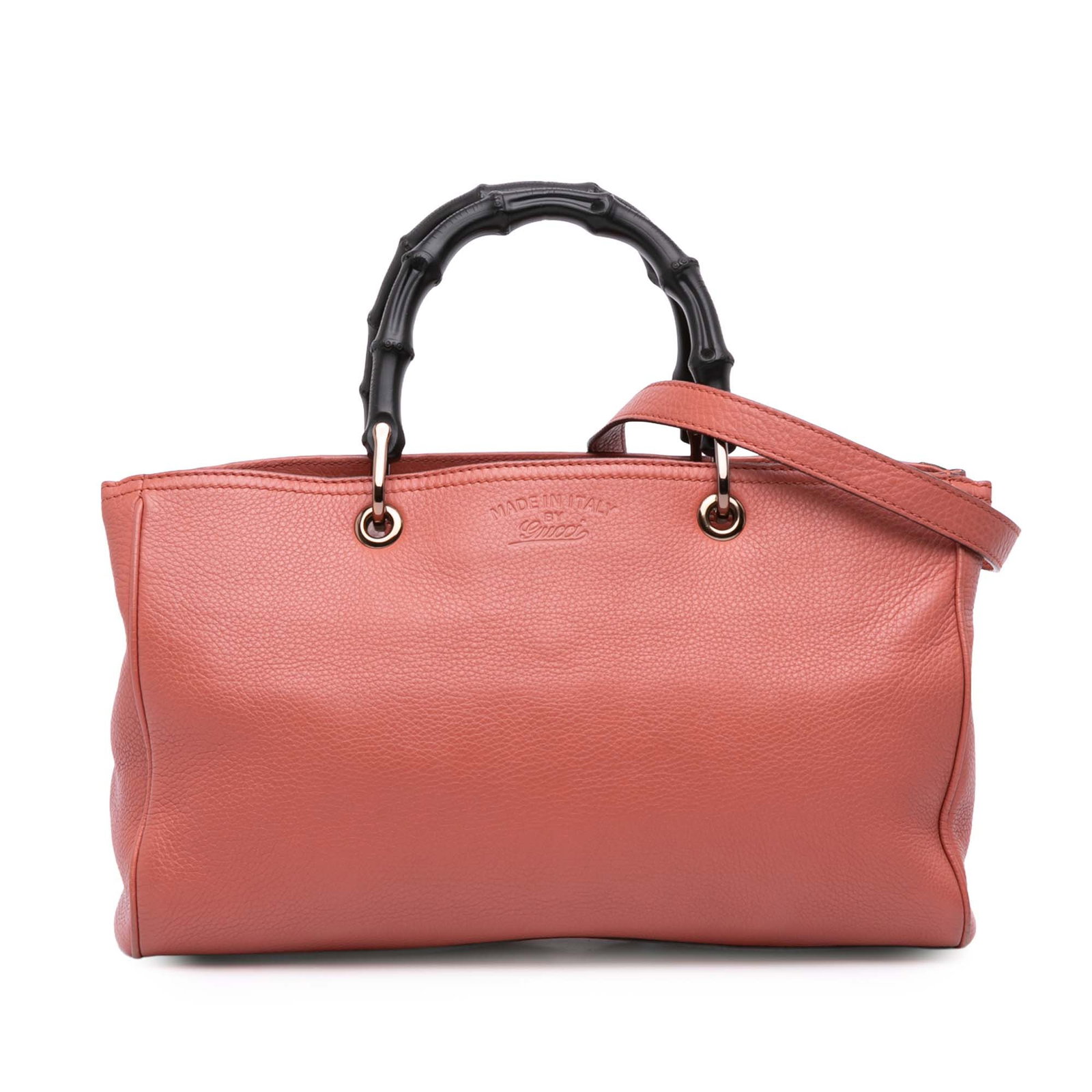 Gucci Medium Calfskin Bamboo Shopper Satchel Pink Leather: Gucci Medium Calfskin Bamboo Shopper Satchel Pink Leather The Gucci Medium Calfskin Bamboo Shopper Satchel is a stylish and functional handbag crafted from high-quality leather. It features elegant ba