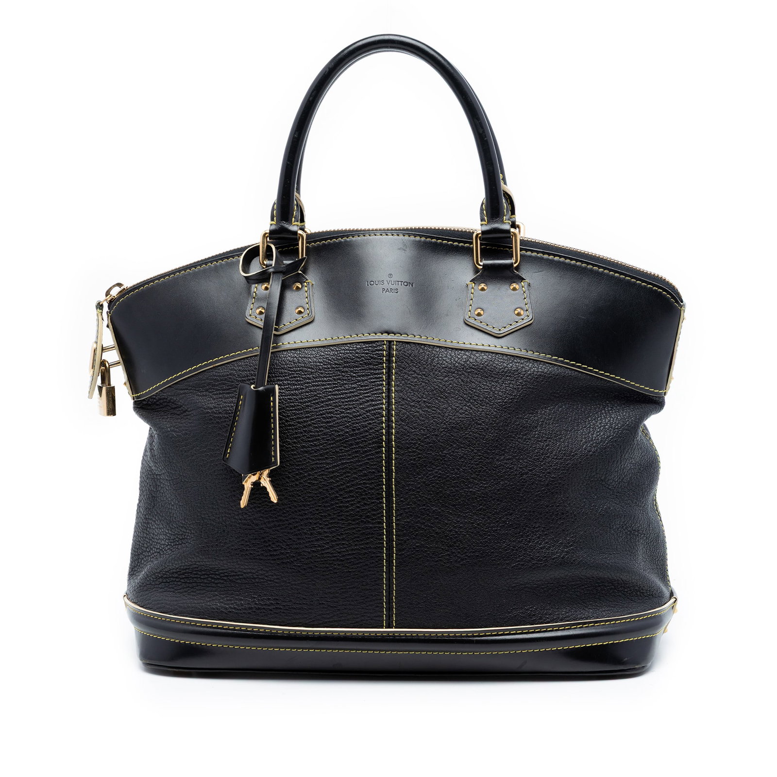 Louis Vuitton Suhali Lockit PM Black Leather Handbag with Top Zip (1 of 7)