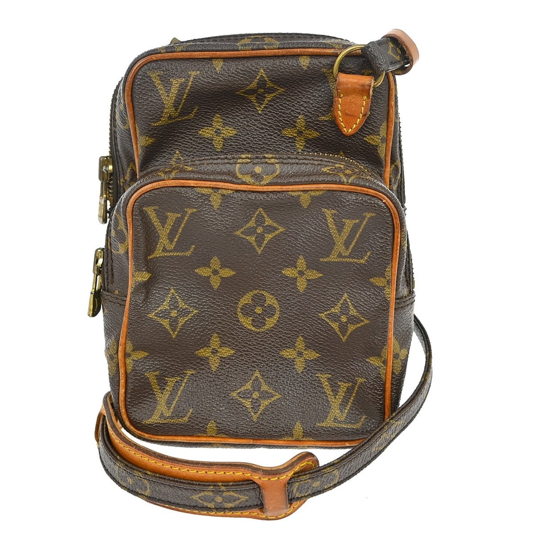 Louis Vuitton Amazone Monogram Canvas Crossbody Bag: Louis Vuitton Amazone Monogram Canvas Crossbody Bag The Louis Vuitton Amazone Bag is crafted from signature monogram canvas in a brown colorway. Designed as a unisex accessory, this bag features visib