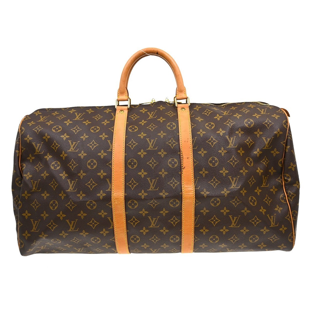 Louis Vuitton Keepall Monogram Canvas Travel Duffel Bag 55cm x 30cm x 25cm: Louis Vuitton Keepall Monogram Canvas Travel Duffel Bag 55cm x 30cm x 25cm This Louis Vuitton Keepall Bag features the iconic Monogram Canvas in brown and is designed for unisex use. Made in France, i