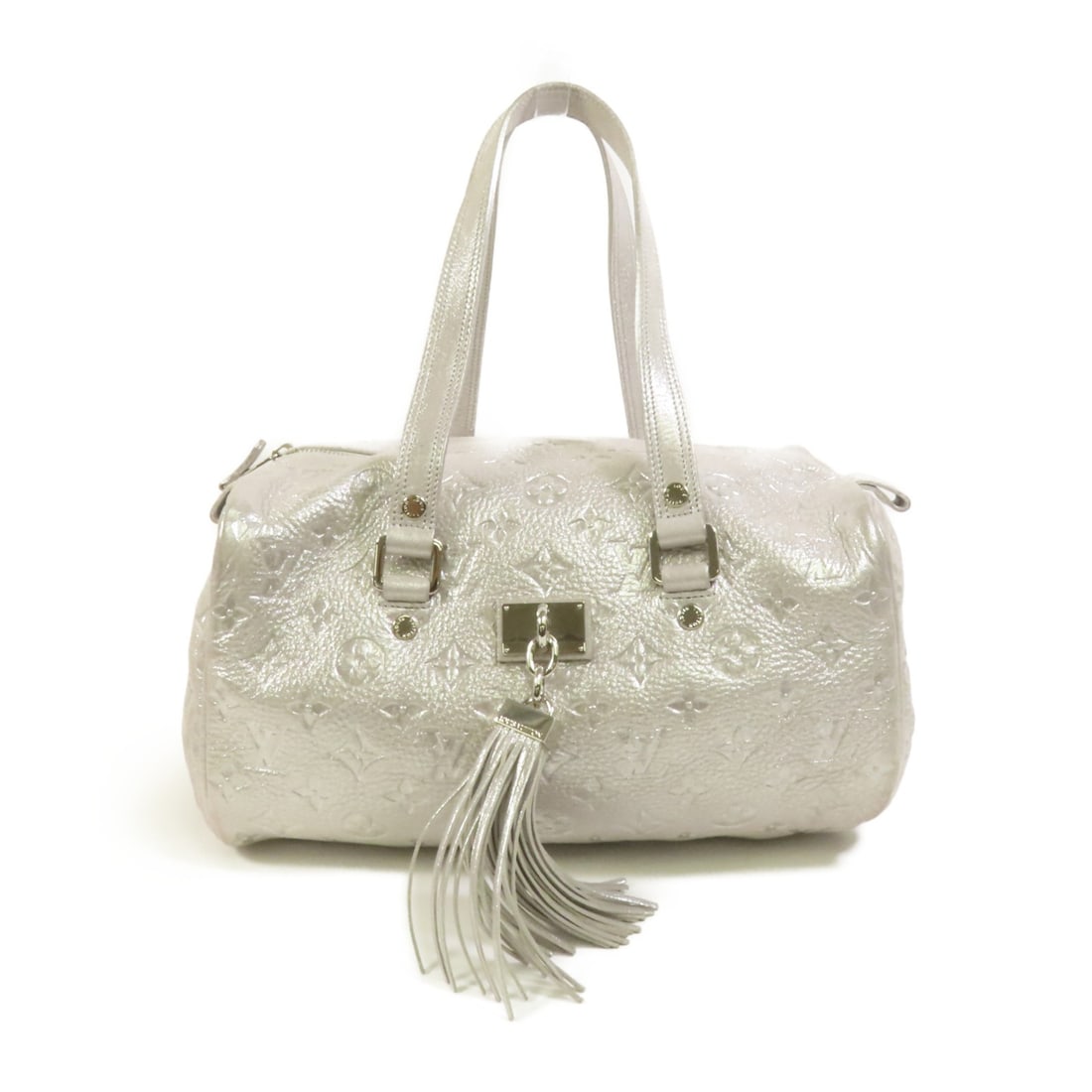 Louis Vuitton Comet Monogram Shimmer Silver Calfskin Boston Shoulder Bag M95817 (1 of 14)