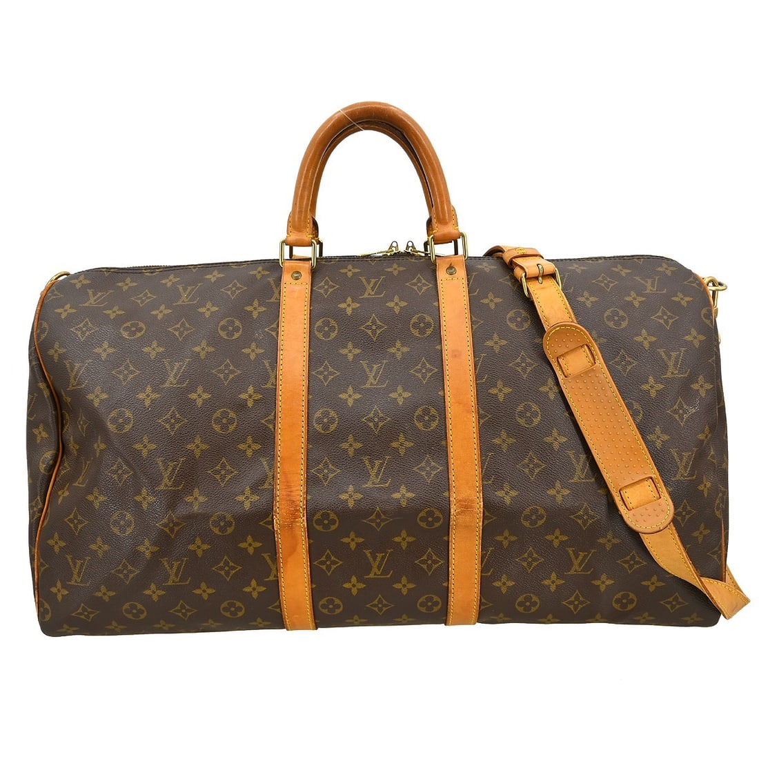 Louis Vuitton Keepall Bandouliere Monogram Canvas Travel Bag: Louis Vuitton Keepall Bandouliere Monogram Canvas Travel Bag This Louis Vuitton Keepall Bandouliere Bag features the iconic monogram canvas in brown and is designed for unisex use. The bag is crafted 