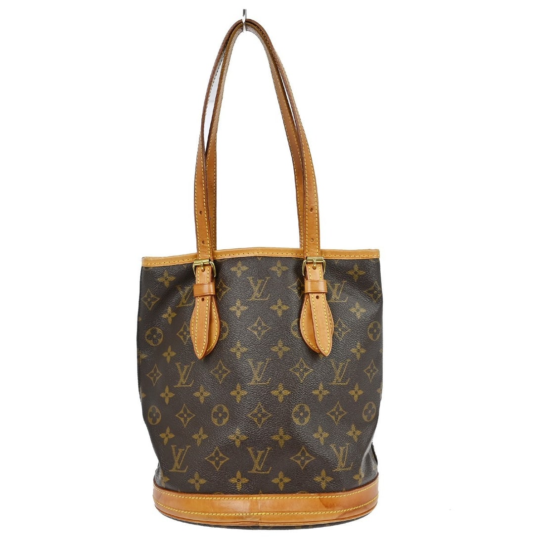 Louis Vuitton Monogram Canvas Petit Bucket Handbag: Louis Vuitton Monogram Canvas Petit Bucket Handbag This Louis Vuitton Petit Bucket Bag is crafted from signature brown monogram canvas and designed specifically for women. The bag features a spacious 