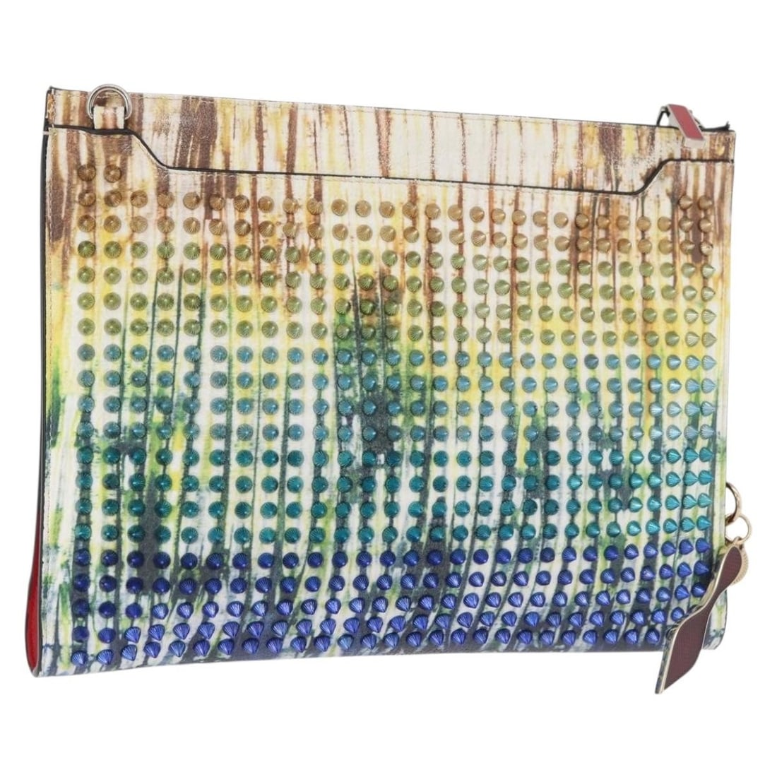 Christian Louboutin Leather Multicolor Silver Clutch Bag: Christian Louboutin Leather Multicolor Silver Clutch Bag This Christian Louboutin clutch bag is crafted from multicolor and silver leather, offering a stylish and contemporary look. Designed for women