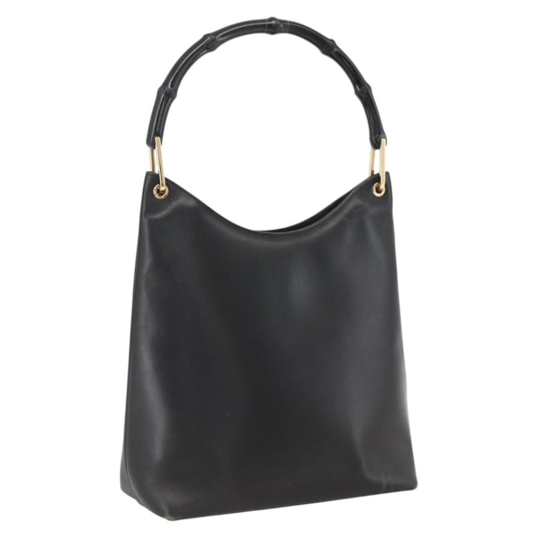 Gucci Bamboo leather black gold shoulder bag 001 3006: Gucci Bamboo leather black gold shoulder bag 001 3006 This GUCCI Bamboo Shoulder Bag features black leather with gold-tone accents, offering a classic and sophisticated look. Designed for women, the b