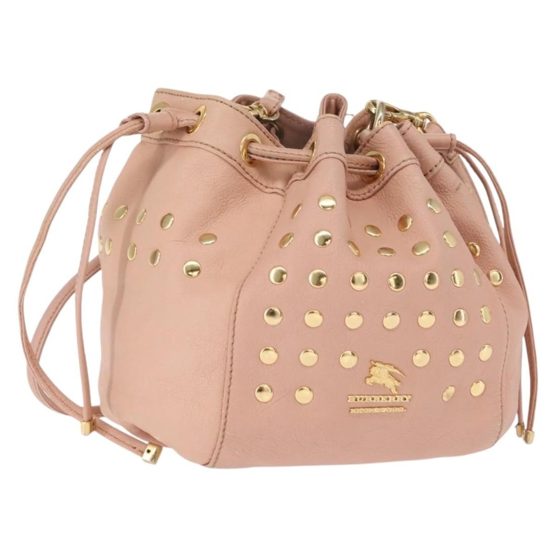 BURBERRY Blue Label Pink Gold Leather Shoulder Bag Auth Japan: BURBERRY Blue Label Pink Gold Leather Shoulder Bag Auth Japan This BURBERRY Blue Label shoulder bag is a stylish accessory crafted from high-quality leather in an elegant pink and gold color combinati
