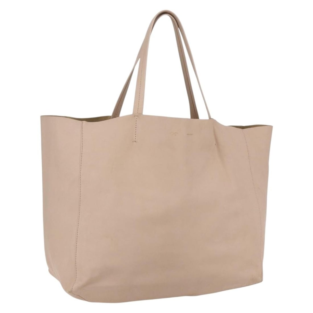 Celine Beige Leather Horizontalkava Tote Bag Made in Italy: Celine Beige Leather Horizontalkava Tote Bag Made in Italy This is a CELINE horizontal tote bag crafted from beige leather. The bag features a spacious interior and a structured design, suitable for e