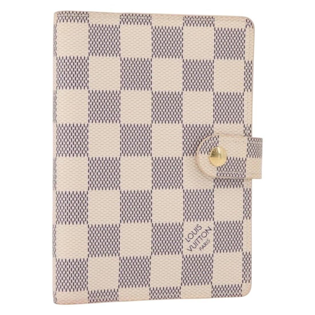 LOUIS VUITTON Damier Azur PM Agenda Cover R20706 Auth France: LOUIS VUITTON Damier Azur PM Agenda Cover R20706 Auth France This Louis Vuitton Damier Azur Agenda PM Day Planner Cover combines elegance and functionality, crafted in the iconic Damier Azur canvas. D