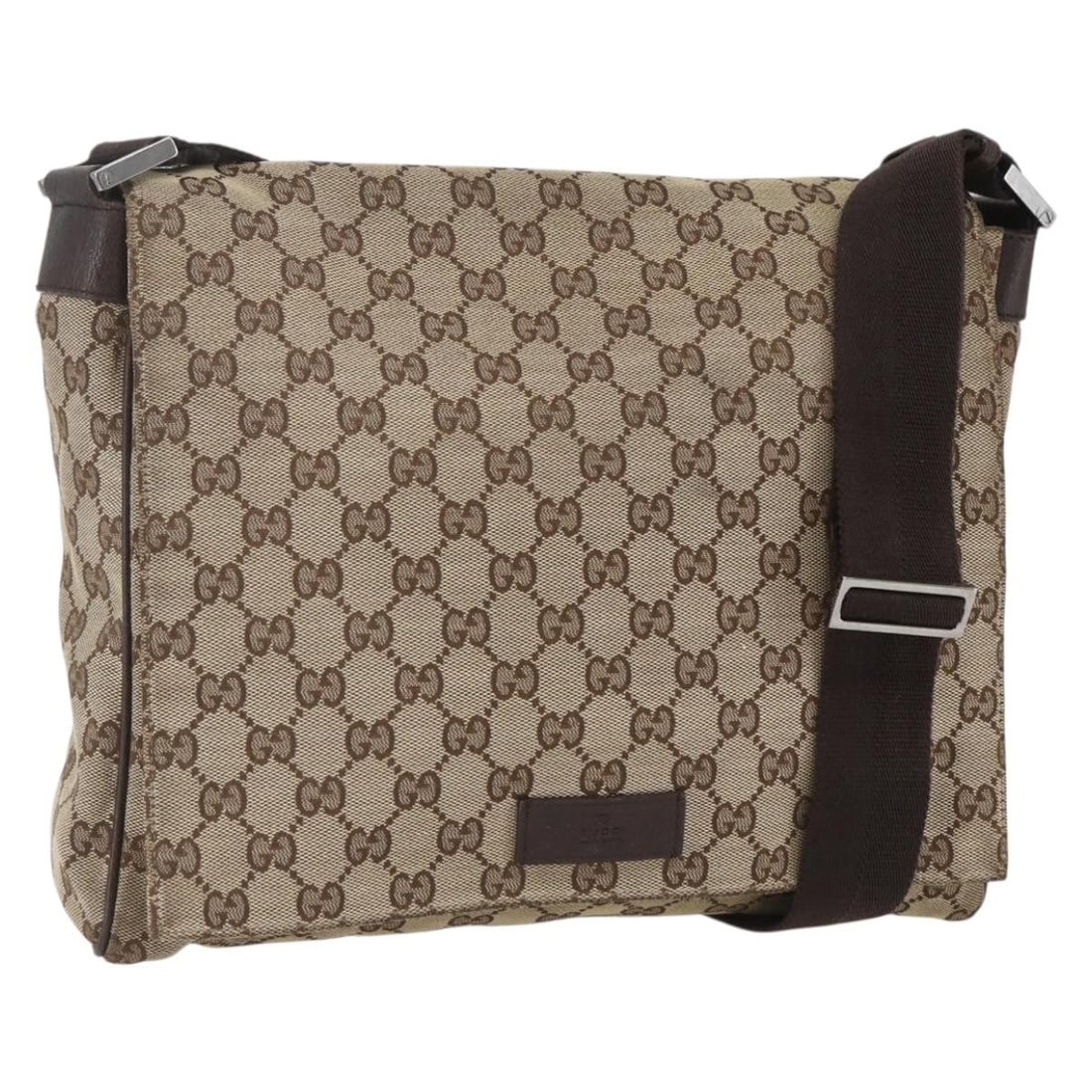 Beige Silver GG Canvas Shoulder Bag by Gucci Model 146236 Italy: Beige Silver GG Canvas Shoulder Bag by Gucci Model 146236 Italy This is a GUCCI GG Canvas shoulder bag in beige and silver. Crafted from signature GG canvas, it features a spacious main compartment an