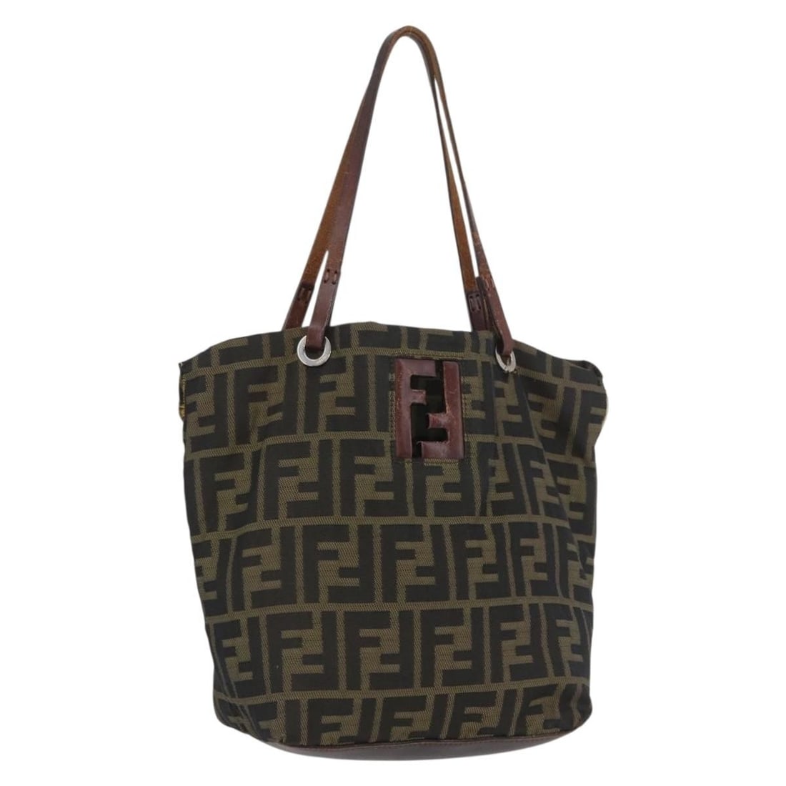 Fendi Brown Black Zucca Canvas Women's Handbag Italy: Fendi Brown Black Zucca Canvas Women's Handbag Italy This FENDI Zucca Canvas hand bag features the iconic brown and black Zucca pattern and is designed for women. The bag is crafted from Zucca canvas 