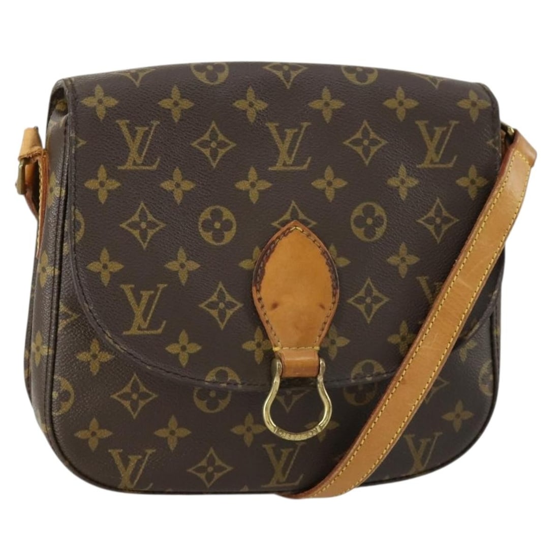 Louis Vuitton Saint Cloud GM Monogram Canvas Shoulder Bag M51242 France: Louis Vuitton Saint Cloud GM Monogram Canvas Shoulder Bag M51242 France This is a Louis Vuitton Monogram Saint Cloud GM shoulder bag, crafted from signature monogram canvas with leather trim. The bag 