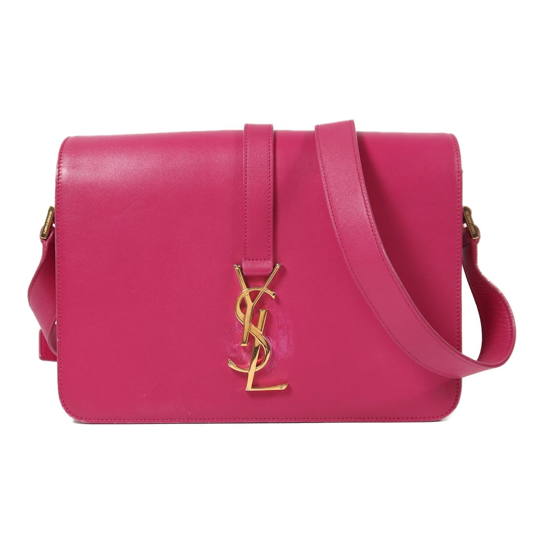 Saint Laurent Classic Universite Pink Calfskin Shoulder Bag GHW: Saint Laurent Classic Universite Pink Calfskin Shoulder Bag GHW This Saint Laurent Classic Universite shoulder bag features a pink calfskin exterior and a sleek, structured silhouette. Designed for wo